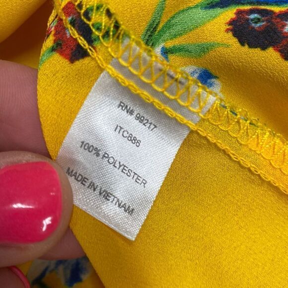 Mustard Floral Off Shoulder Top Size XL NWOT - Picture 5 of 6